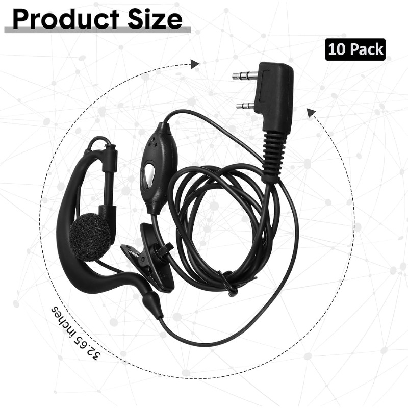 10pcs Walkie Talkie Earpiece w - огляд і ціна Wired Earphone Mic