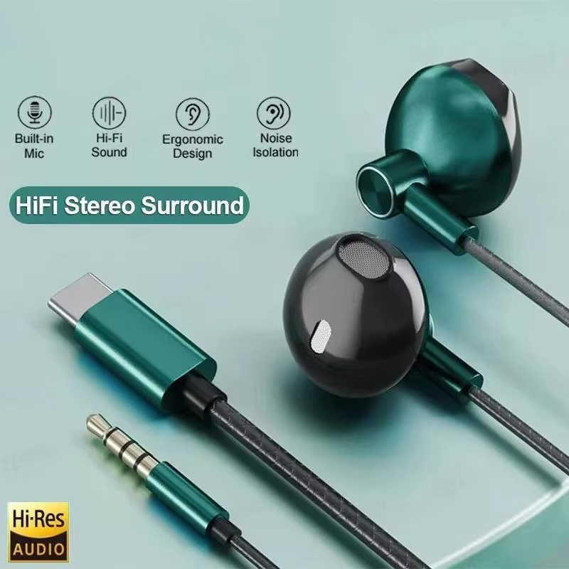 Type C 3.5mm HIFI Stereo Wired - огляд і ціна Wired Earphone Mic